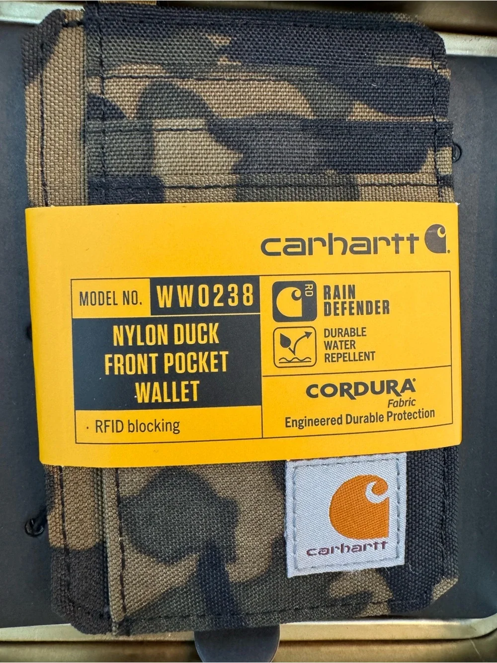 Carhartt Nylon Duck Camo Front Pocket Wallet. RFID Blocking. Rain Defender. NWT